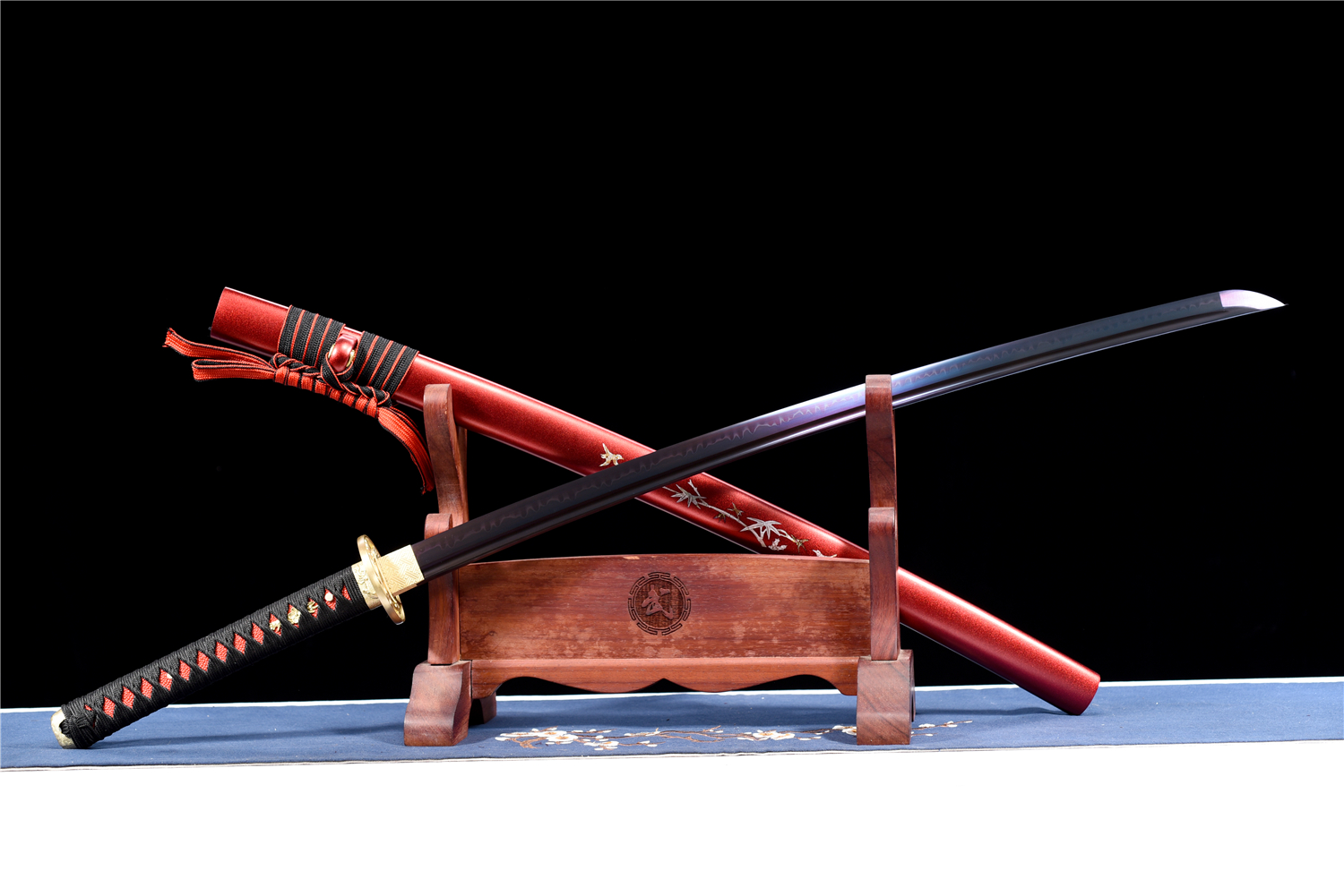 T10焼き紫焼刃侍刀『須弥打刀』  古兵器 武具 刀装具 日本刀 模造刀 居合刀 须弥打刀T10烤紫烧刃- 刀剑产品网