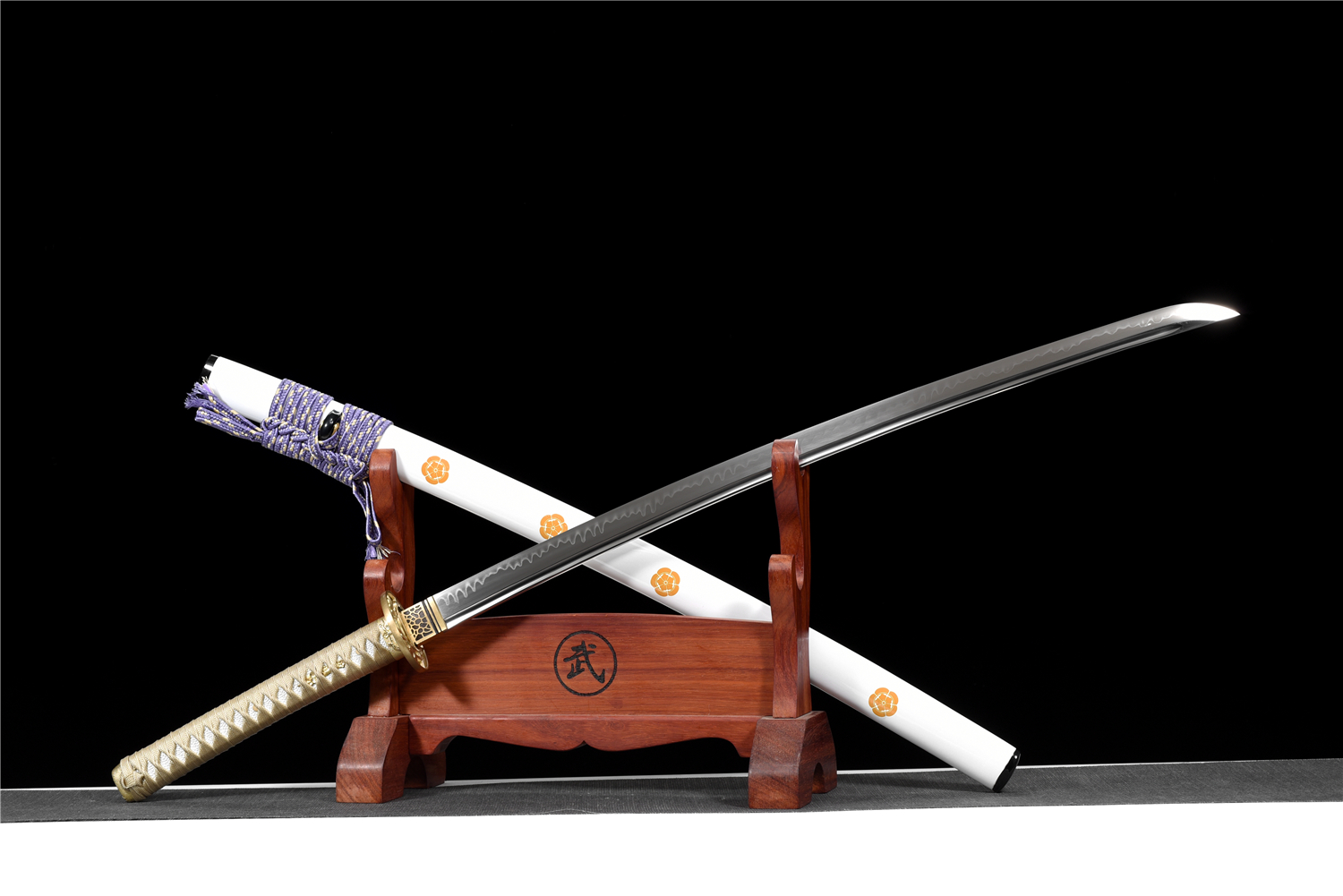 独家开模精雕铜装T10烧刃研磨武士刀《桃园白泷》 - 刀剑产品网