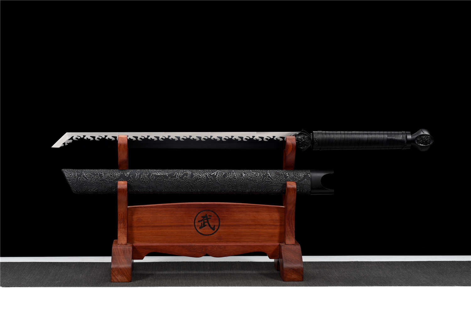 環首唐横刀二色型烏木百錬文紋鋼 古兵器 武具 刀装具 日本刀 模造刀 居合刀 唐横刀——九纹龙- 刀剑产品网