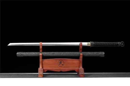 環首唐横刀二色型烏木百錬文紋鋼 古兵器 武具 刀装具 日本刀 模造刀