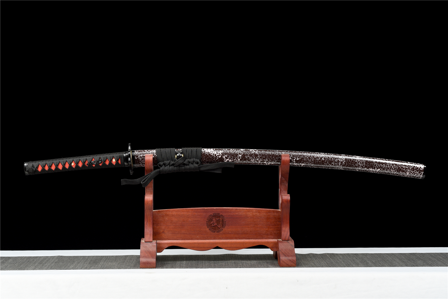 【血鹰卫】石洗花纹钢圈圈纹武士刀 - 刀剑产品网