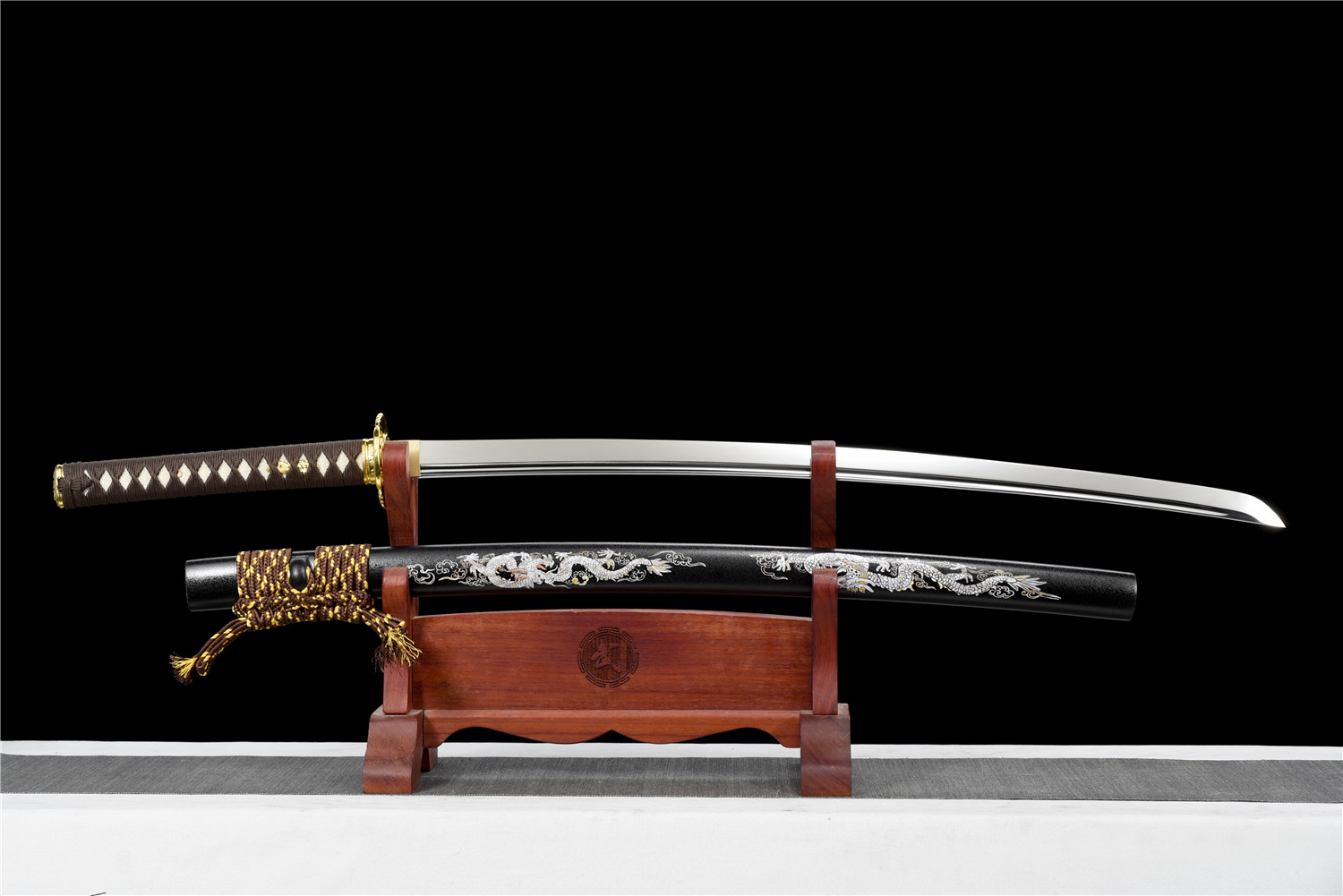 高亮度镜面工艺武士刀《双龙镜面打刀》 - 刀剑产品网