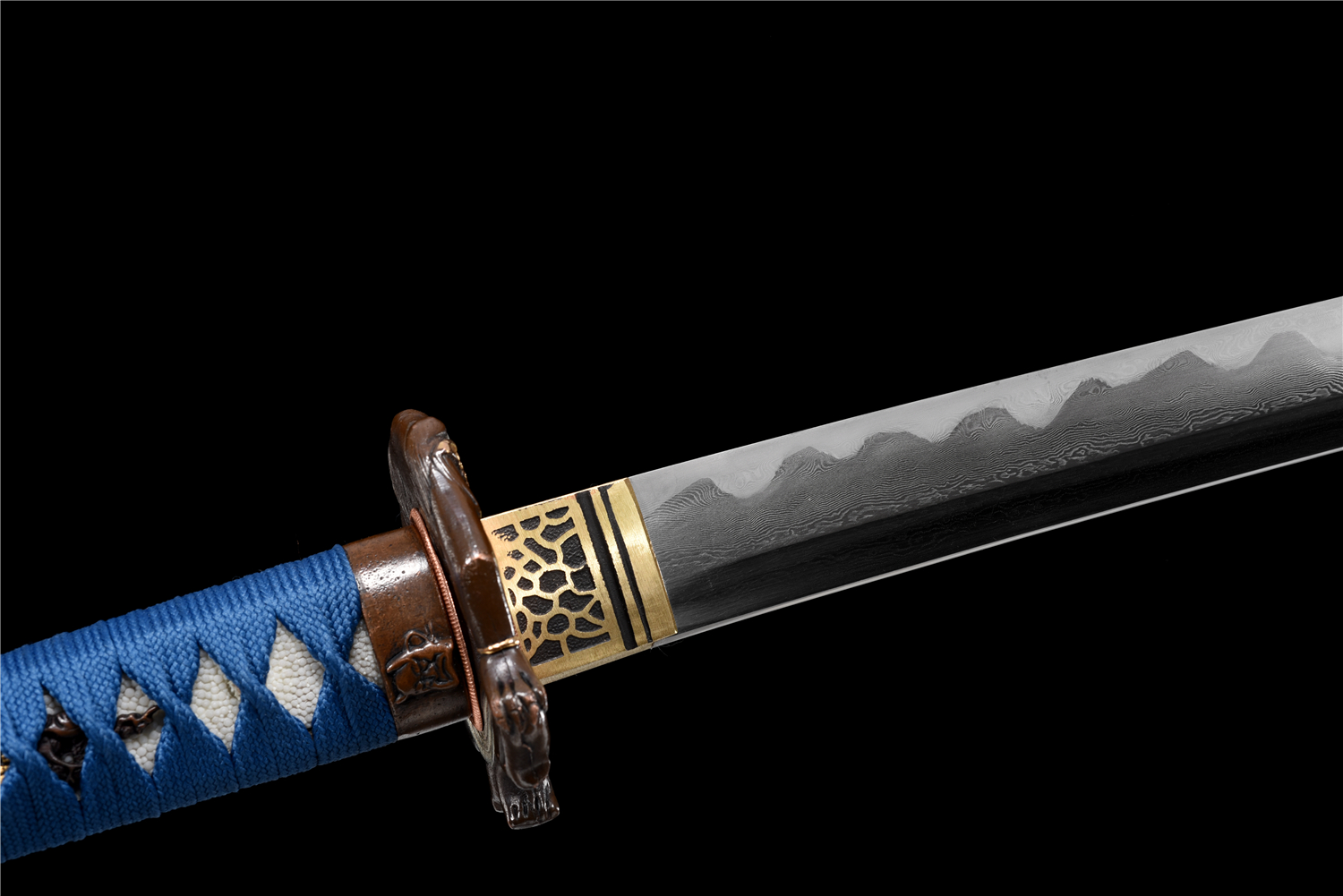 花纹钢烧刃日式研白武士刀《海妖打刀》 - 刀剑产品网