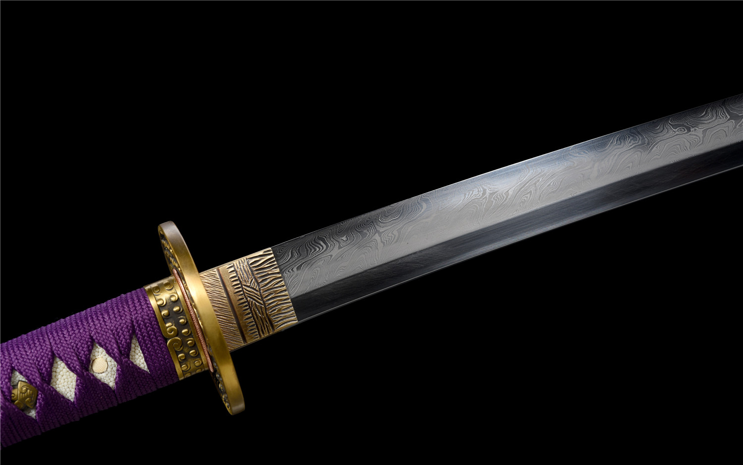 高端精品羽毛纹烧刃武士刀《紫薇》 - 刀剑产品网